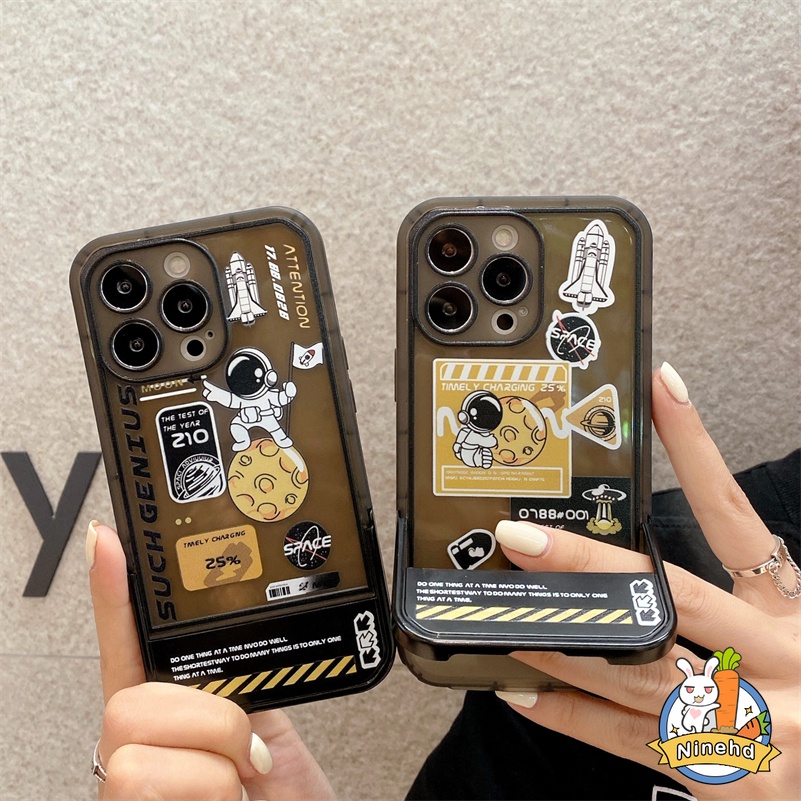 Soft Case Silikon Transparan Motif Astronot Untuk iPhone 13 12 11 Pro Max X Xr Xs Max 8 7 Plus