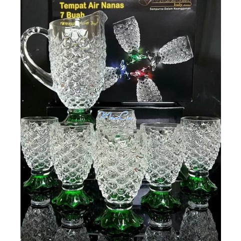 Teko / Gelas Nanas set VICENZA / Tempat air nanas 7 buah /Pitcher set