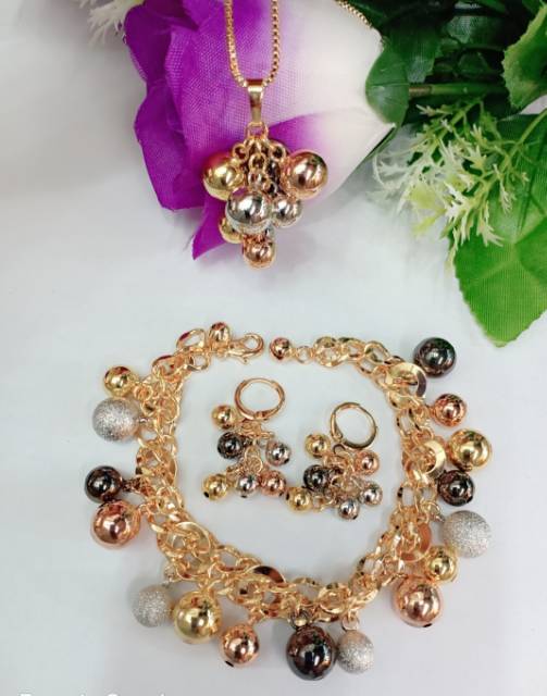 Set Gelang Kalung Dan Anting Anggur