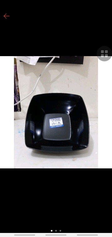 Mangkok Hitam Persegi Melamine Merek Onyx 2907