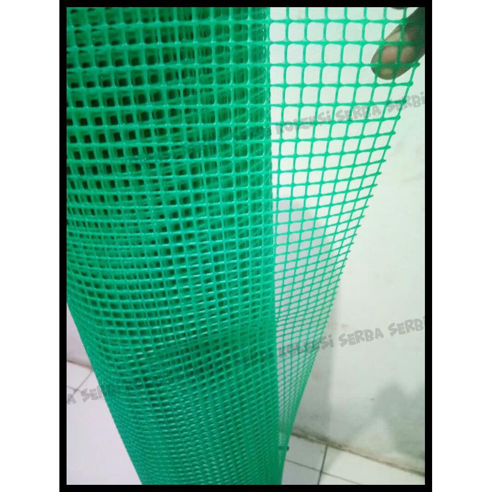KAWAT JARING PLASTIK HDPE BENTUK KOTAK - HIJAU