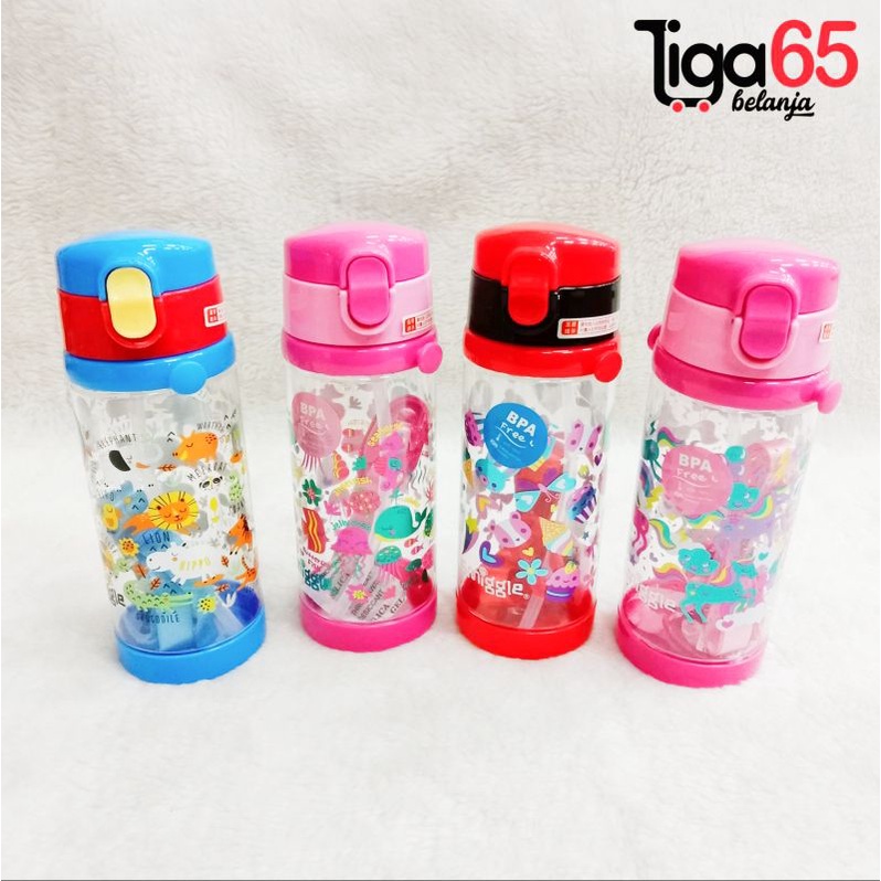 365 Botol Minum Anak Sedotan Motif Kartun BPA Free 450ml / Water Bottle 4005 / Water Bottle 4009