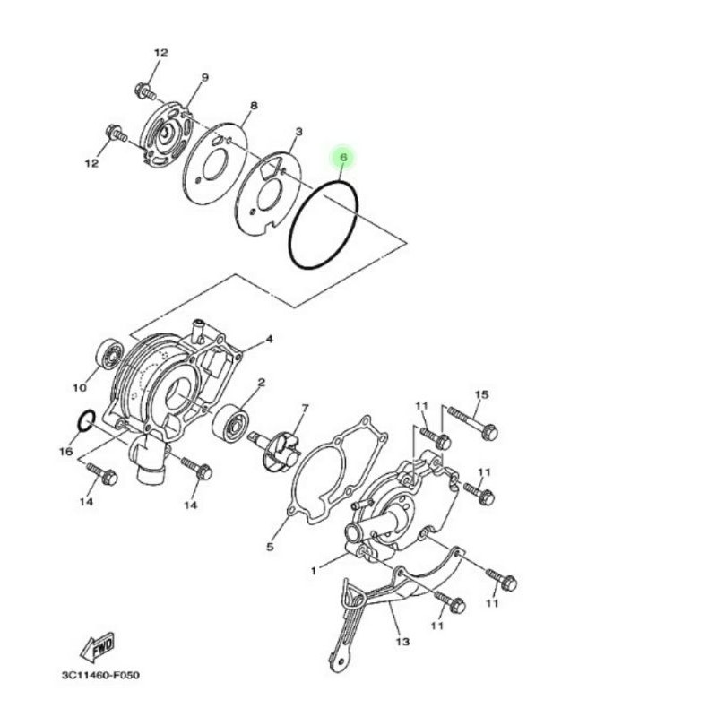 ORING TUTUP COVER WATERPUMP WATER PUMP VIXION JUPITER MX ASLI ORI YAMAHA 93210 84801
