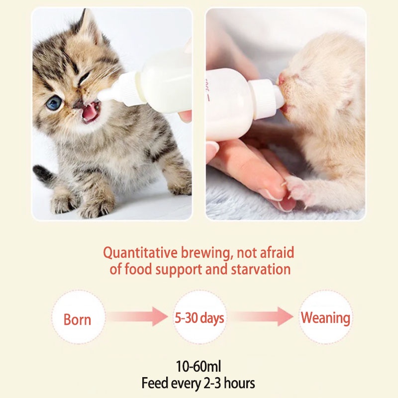 60Ml Botol Silikon Hewan Peliharaan Dot Kucing Botol Susu Anjing Kitten Perlindungan Dan Keamanan Lingkungan - AG2