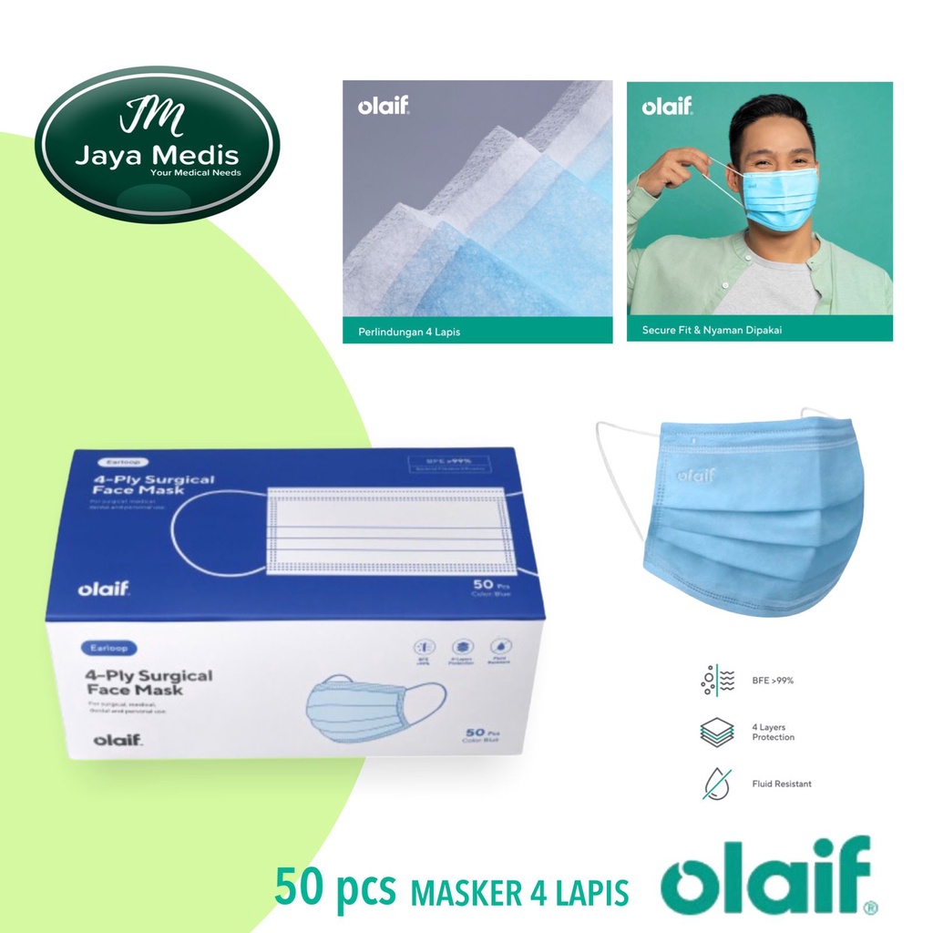 Masker Surgical 4 Lapis - 50 Pcs