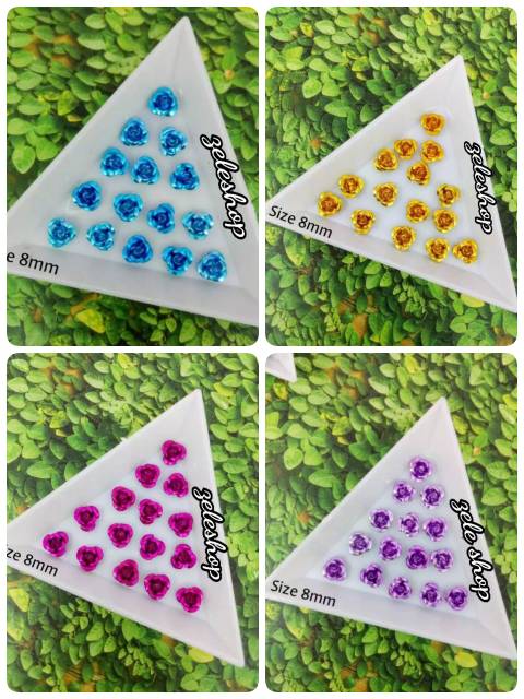 RESIN BUNGA BESI SIZE 6 MM dan 8 MM ISI 24 pcs | BAHAN TASBIH DIGITAL | DECO CASE