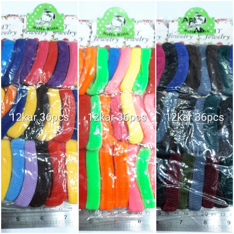 Donat 36pcs 12kar Sedang Ikat Rambut Per Pack Grosir