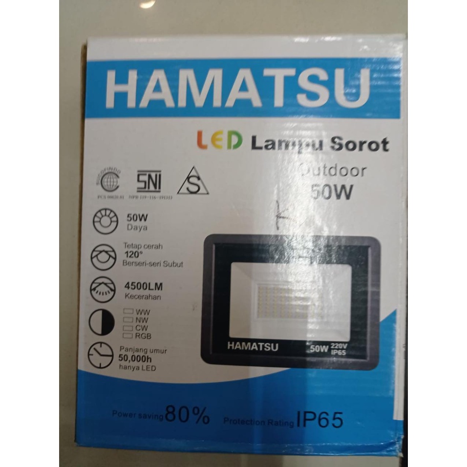 LAMPU SOROT OUTDOOR LED IP65  - 50 WATT - HAMATSU - KUNING
