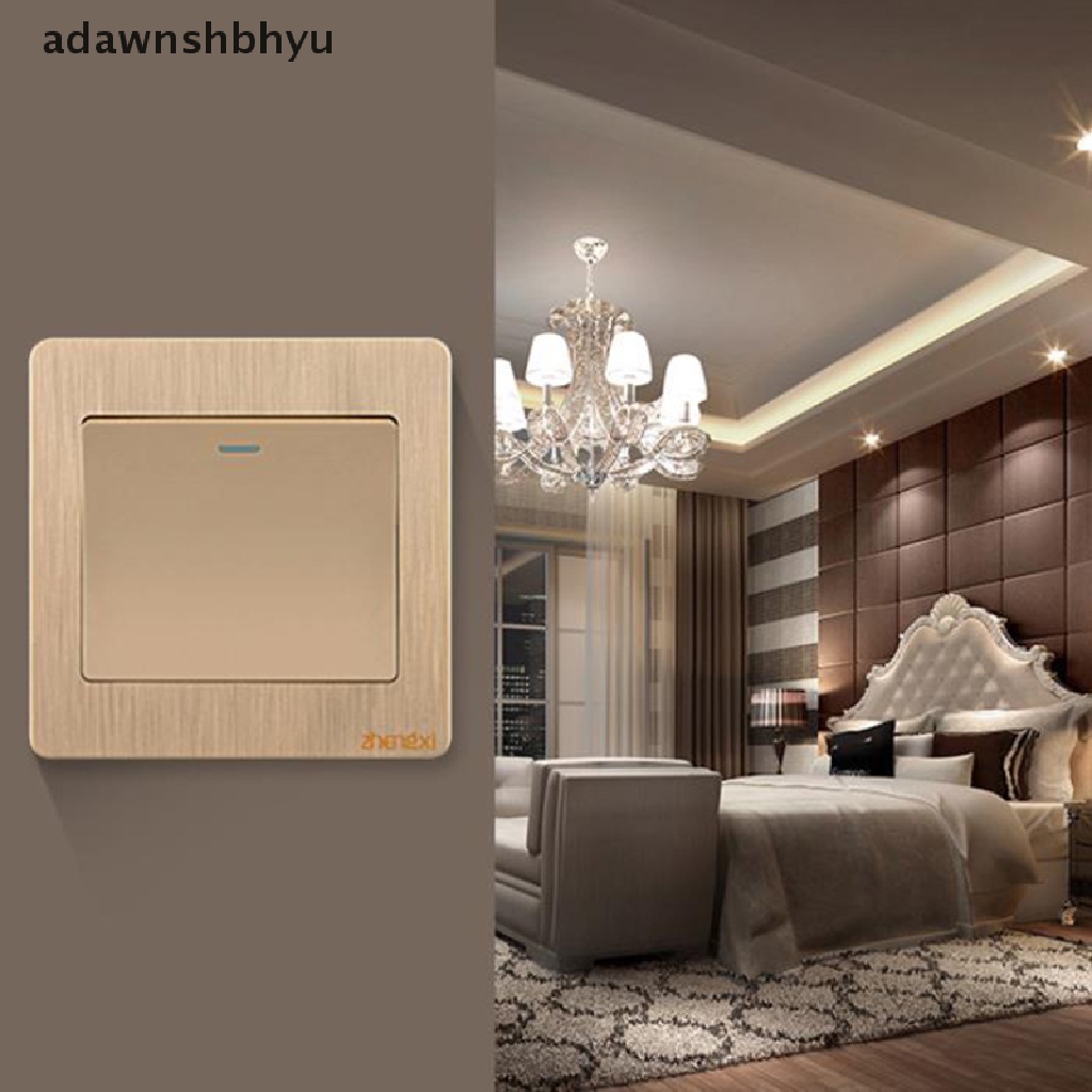 Adawnshbhyu Saklar Dinding Gold1/2/3 /4 Gang 1Way Tombol Wall Light Switch On/Off Tombol Tekan