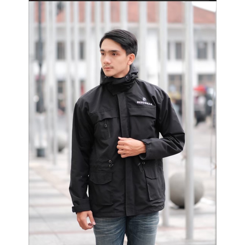 BAYAR DITEMPAT - JAKET COWOK PARASUT PRIA WATERPROOF HOODIE ANTI AIR OUTDOOR PARASIT DISTRO KEREN MURAH TERBARU