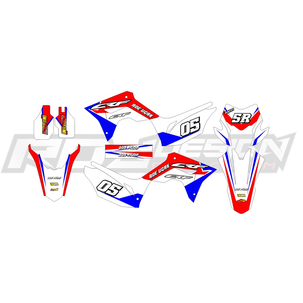 DECAL STICKER CRF 150 L (013) DEKAL STIKER MERAH PUTIH BIRU