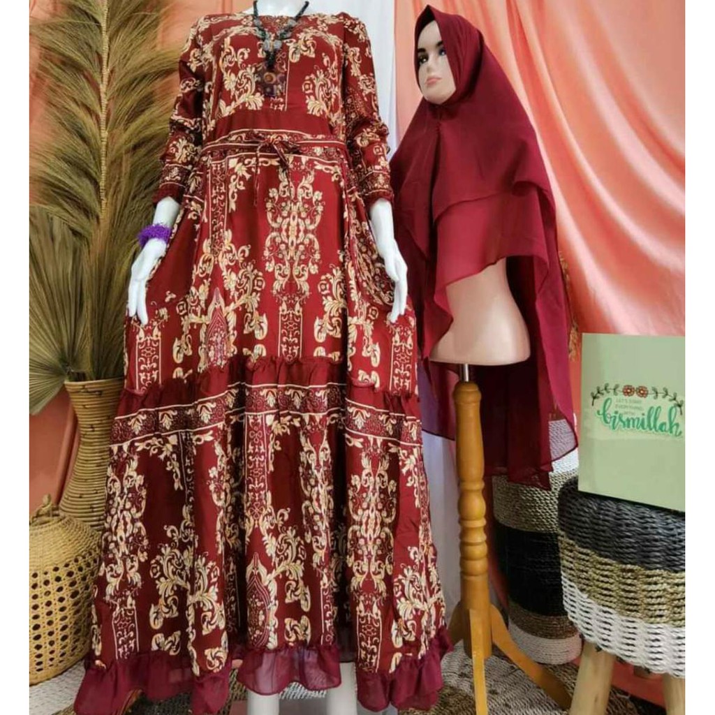 GAMIS SET HIJAB MONALISA SULTAN// SYARI MONALISA SAKU