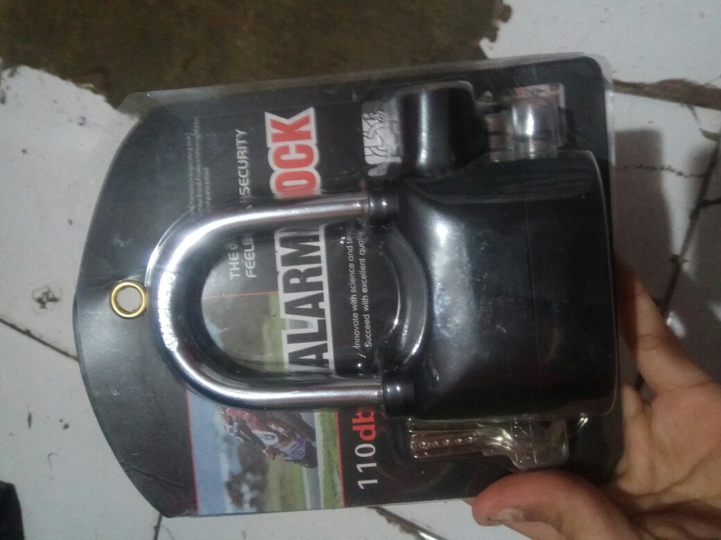 Original Gembok Alarm Anti Maling Ring Panjang Alarm Lock Kunci