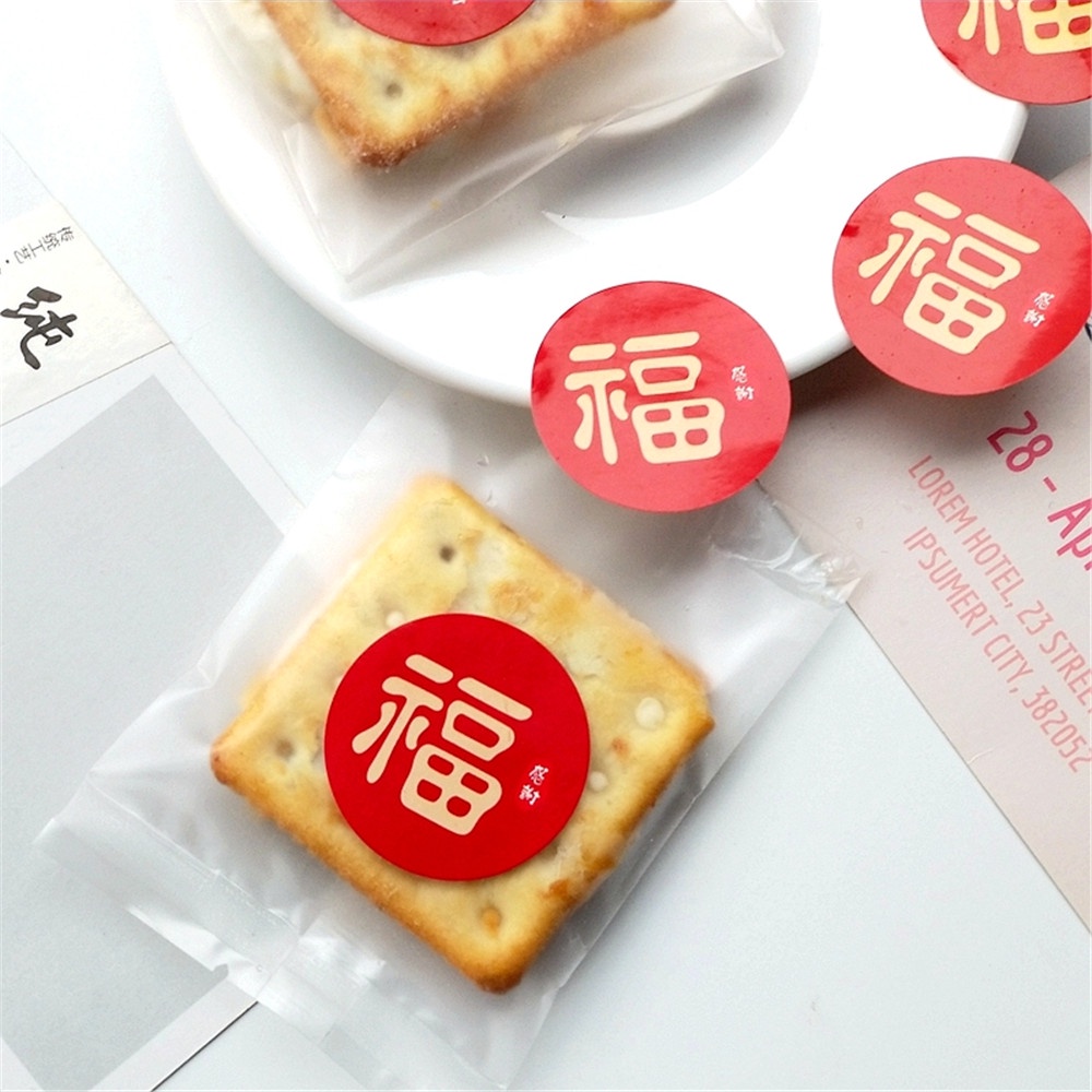 (Cod Tangding) 10pcs Stiker Label Fu Untuk Dekorasi Tahun Baru Cina / Tahun Baru