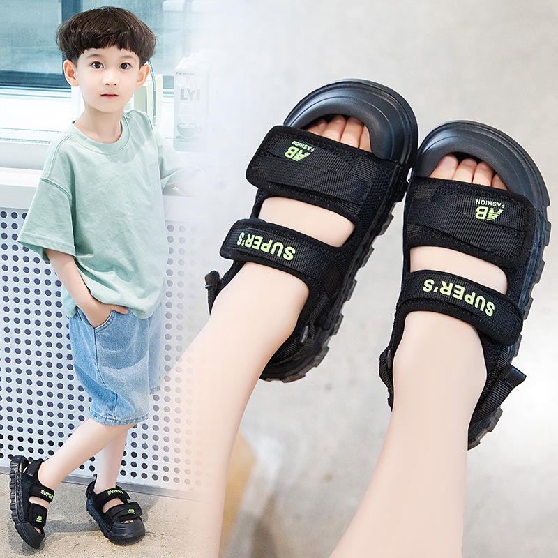 Luckyfanstore Sepatu Sandal Gunung Anak Laki-laki Perempuan warna hitam kream Kain Jala Lembut SA-16