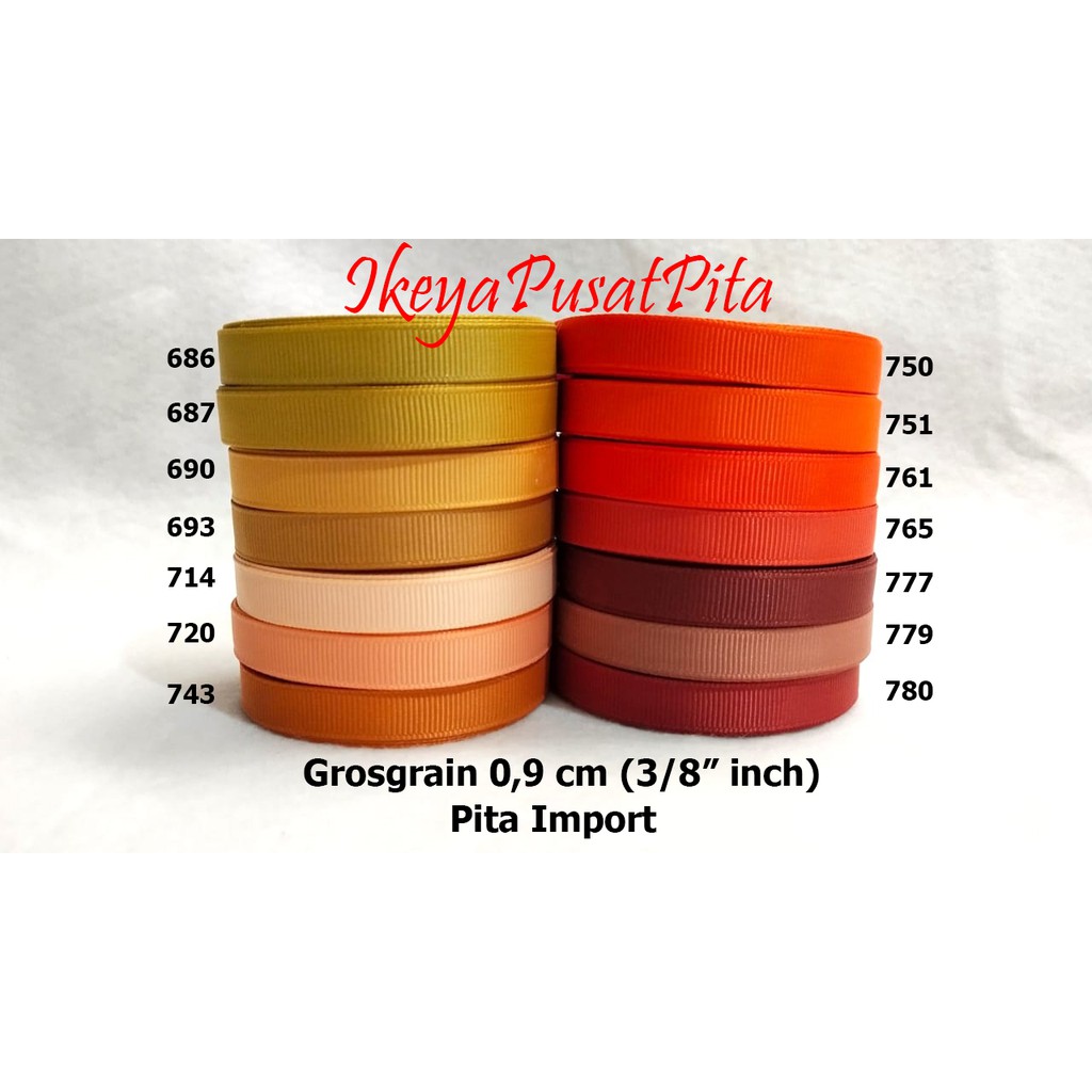 

(10 yard) Pita Grosgrain Polos 0,9 cm (3/8" inch) | Pita import | Grosgrain Ribbon 9 mm pg 12 | Toko Bahan Craft | Ikeya Pusat Pita