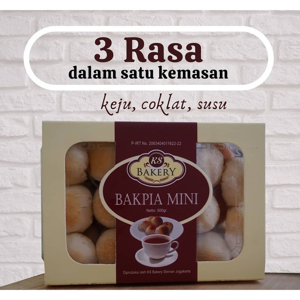 Bakpia mini ks bakery isi 40 tiga rasa keju coklat susu oleh-oleh yogya