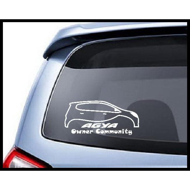 Hot Hot Promo Stiker Agya Owner Community Mobil Toyota Body Kaca Belakang Sticker