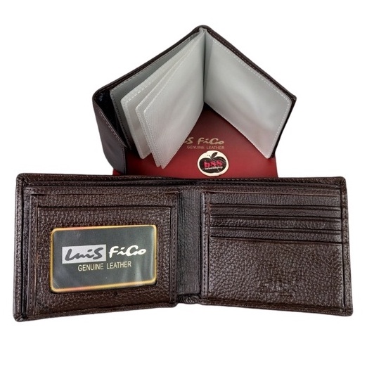 Dompet Pria Kulit Asli Free Card Holder Model Lipat Dua Casual Men Wallet