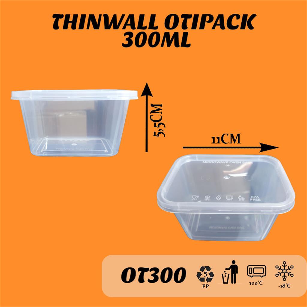 Thinwall Otipack 300ML/ Kotak Makan/ Kotak Mini OT300 Isi 25Pcs