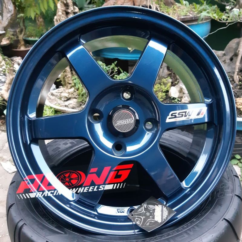VELG RAYS TE37 OG R16 MAGNESIUM BLUE PCD 4X114.3- By: SSW ORI THAILAND