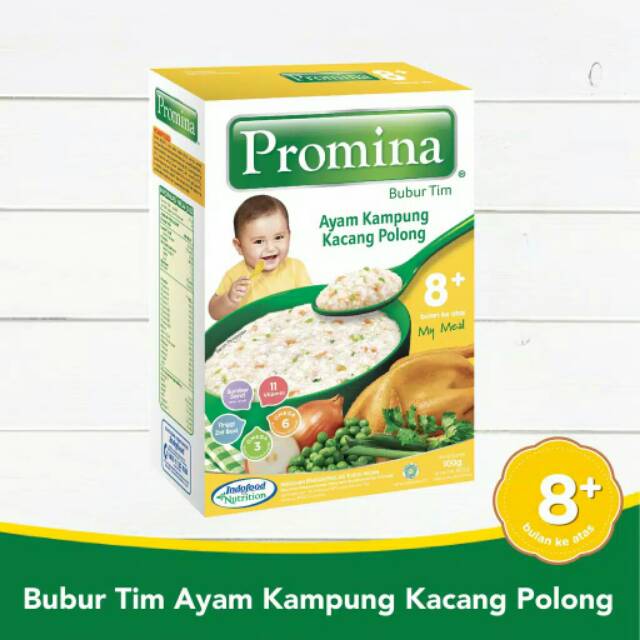 Promina Bubur Tim Ayam Kampung Kacang Polong 8+