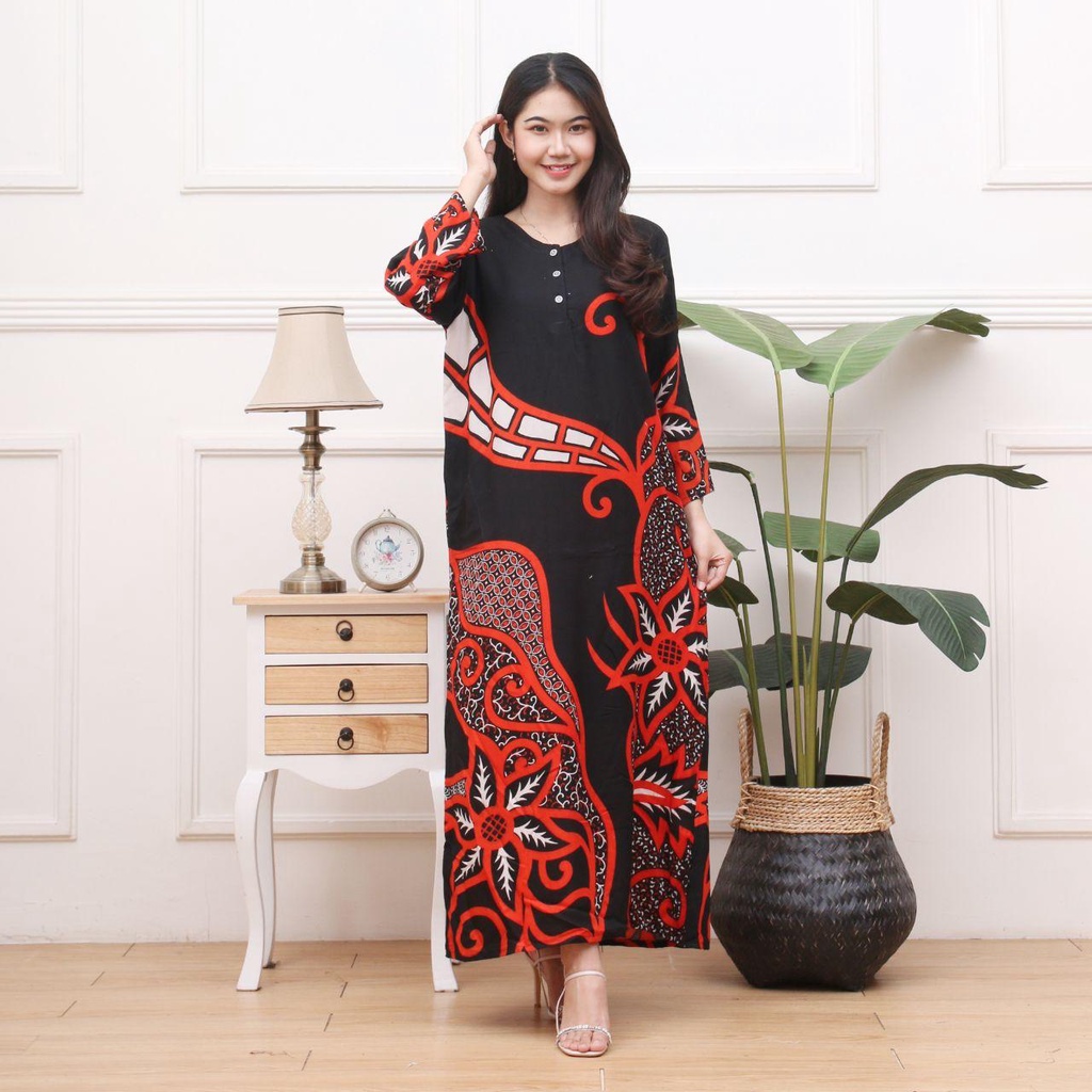 Longdres Batik FLORETTA Daster busui  Baju batik  Baju tidur  Dress batik