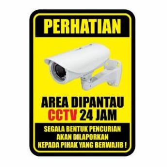 

Stiker Area di Pantau CCTV 24JAM UK 10x15cm PERHATIAN. sign Rambu k3 safety