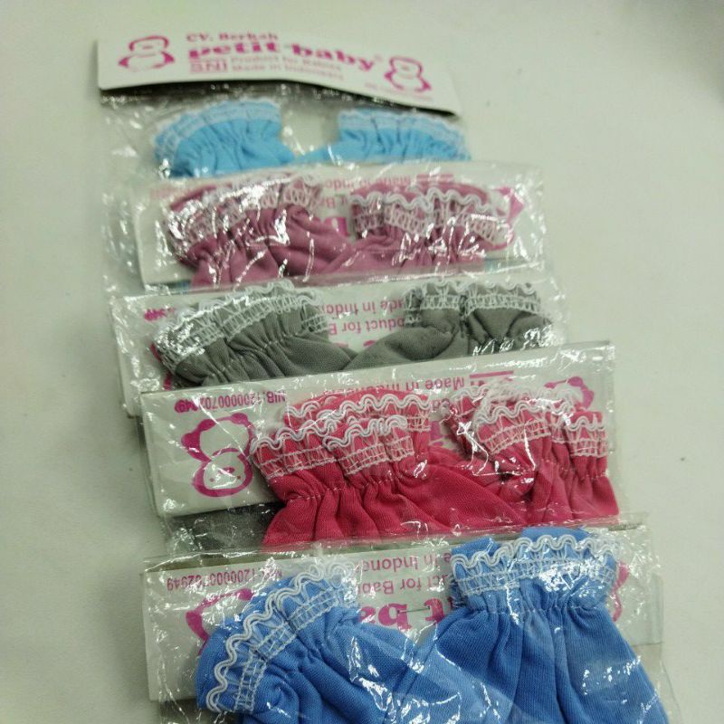 1 Pasang Sarung Tangan dan Sarung Kaki Bayi Newborn Model PETIT WARNA