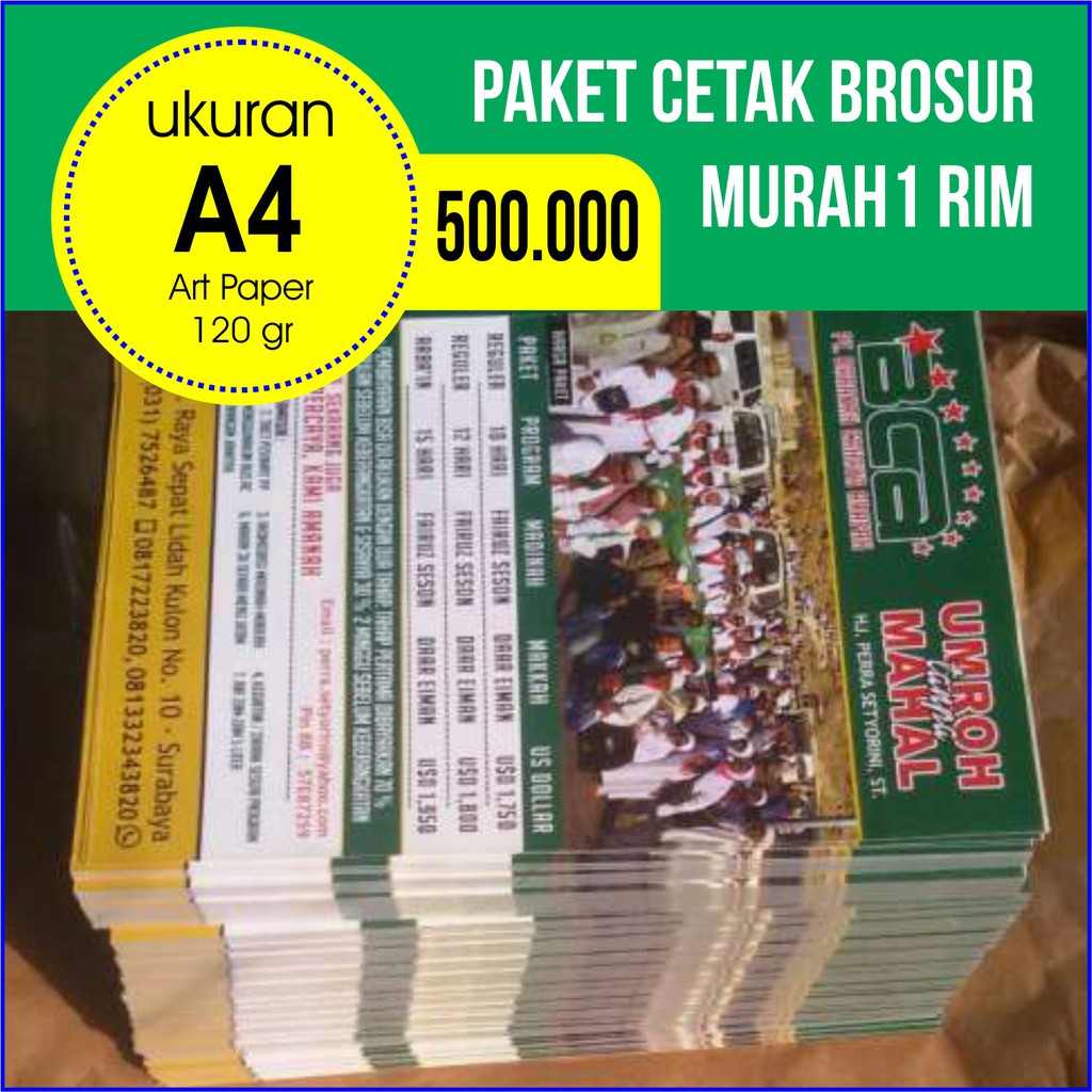 Jual Cetak Brosur Per 1 Rim Ukuran A4 Indonesiashopee Indonesia 7164