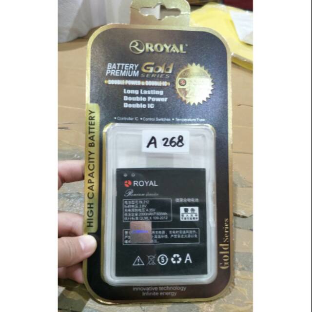 Baterai lenovo a268 bl 212 royal double power