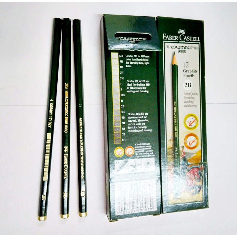 Jual Pensil Faber Castell Castell 9000 Pencil 2b Hb Shopee Indonesia