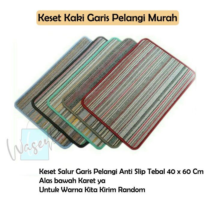 Keset Kaki Garis Pelangi Murah - Keset Dapur / Keset Kaki Kualitas Terbaik