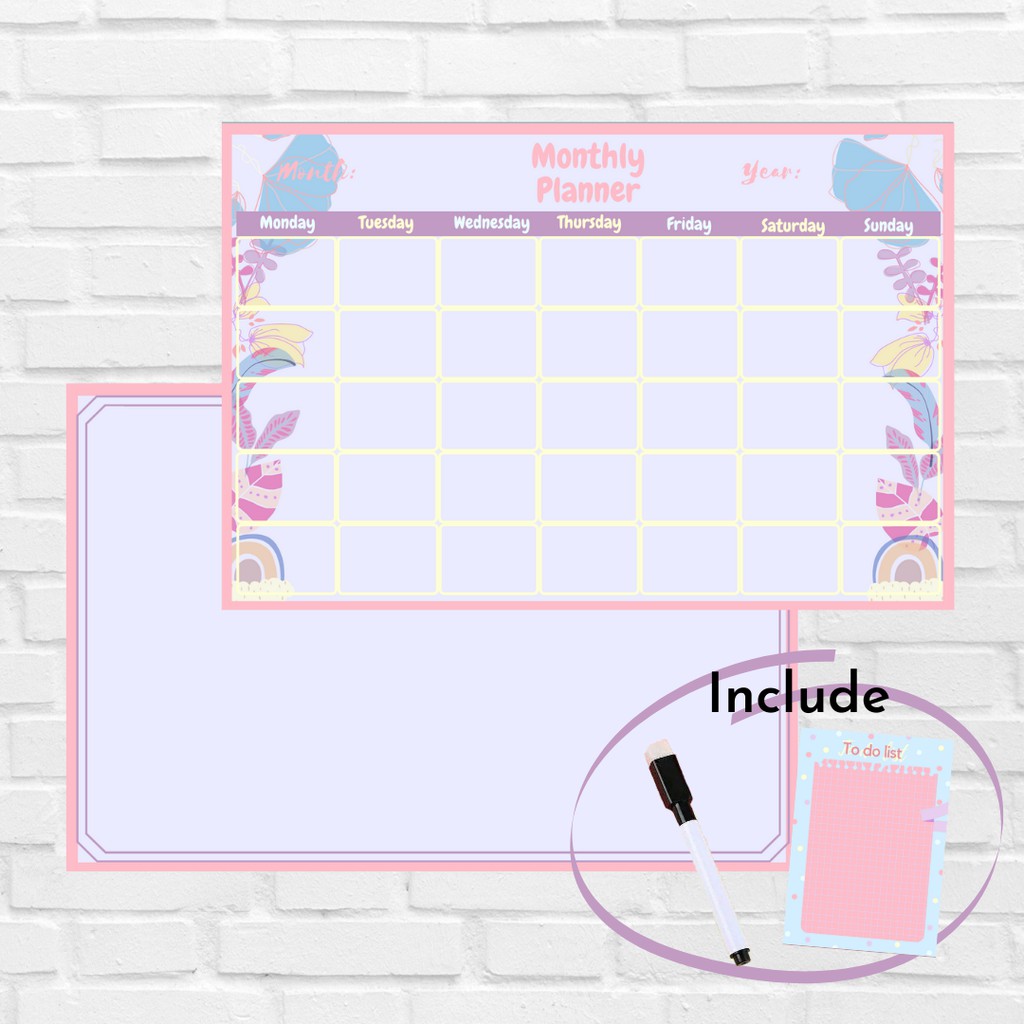 

wall planner / board planner / Papan agenda bulanan 1 sisi heboardplan (Unicorn)