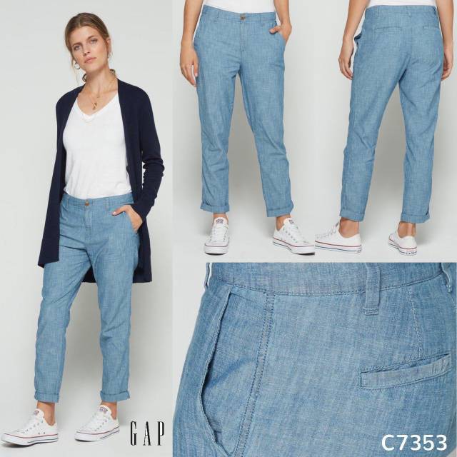 Celana Panjang Wanita GAP Blue Linen