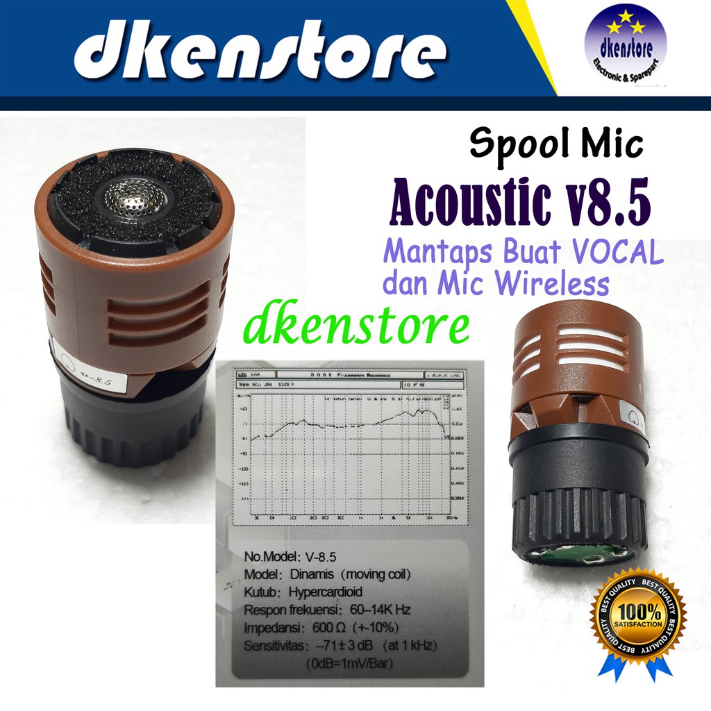 Spool Mic Acoustic V8.5 Sensitif Bagus vocal dan mic wireless