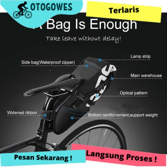 Tas Sadel Sepeda Anti Air Gunung Lipat Polygon 131414A Roswheel