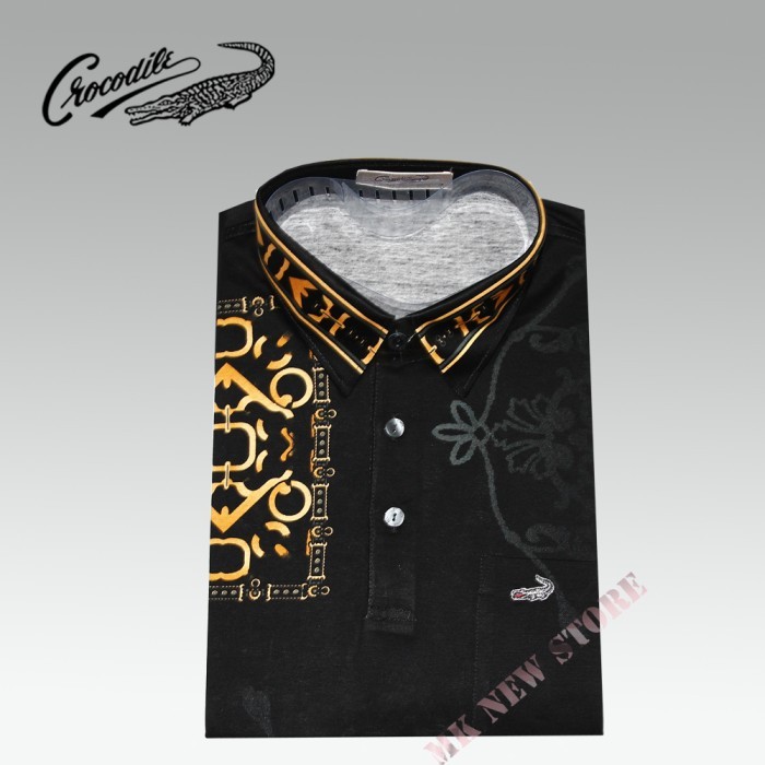 Kaos Crocodile Diamond 2199-124/Kerah Kemeja - Hitam, M