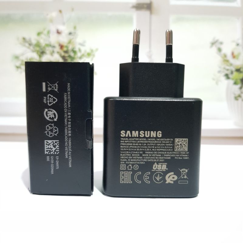 Charger Samsung 45 Watt S22 Ultra S22 Plus Original Super Fast Charging USB Type C