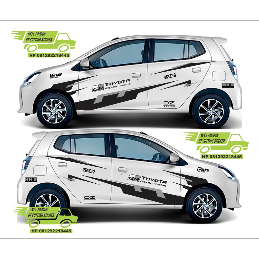 BT sticker mobil toyota agya sticker gr sport sticker mobil agya gr sport striping mobil racing gr a