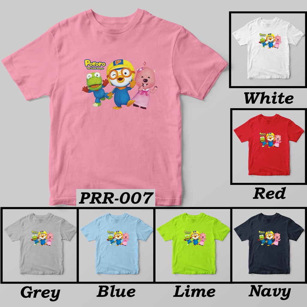 [FREE NAMA !!] Kaos Anak &amp; Family Pororo 100% COTTON PREMIUM