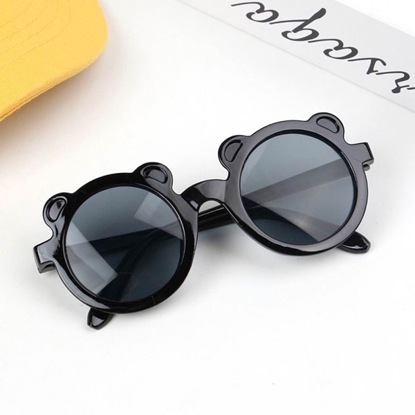 Kacamata Anak Fashion Lucu Karakter Beruang / Kacamata Anak Cowok Cewek High Quality Import / Kacamata Anak Lucu Murah / TS-98-Hitam