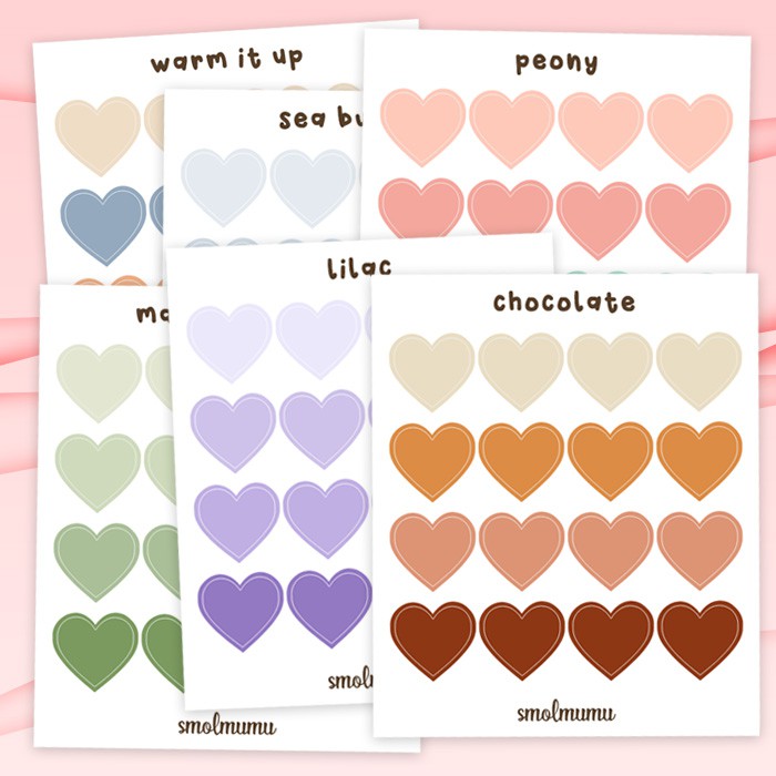 

HEART STICKER 1 CM 20 PILIHAN WARNA BUJO PLANNER AESTHETIC