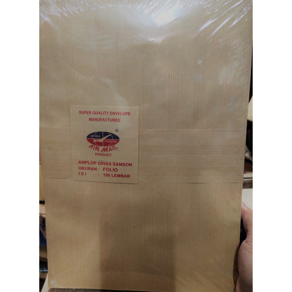 

Amplop Coklat Folio AirMail motif Garis (1 pack isi 100 pcs)