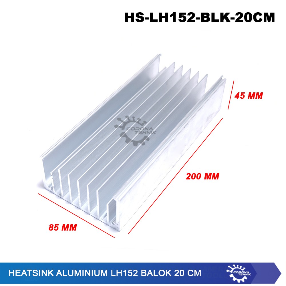 LH152 Balok 20 cm Heatsink Aluminium