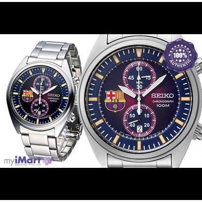 Seiko SNN265P1 Chronograp Barca FC Blue Dial | Jam Pria SNN265