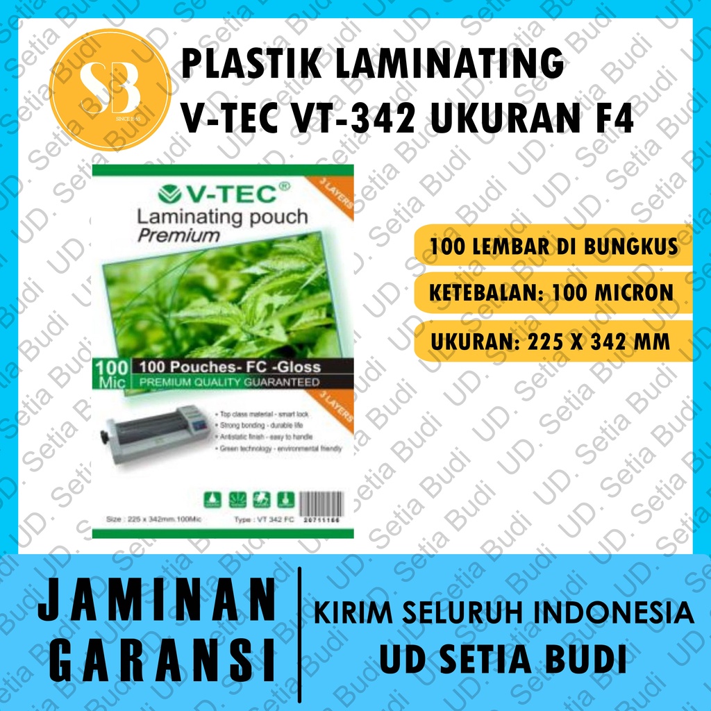 Plastik Laminating V-Tec VT-342 Ukuran F4