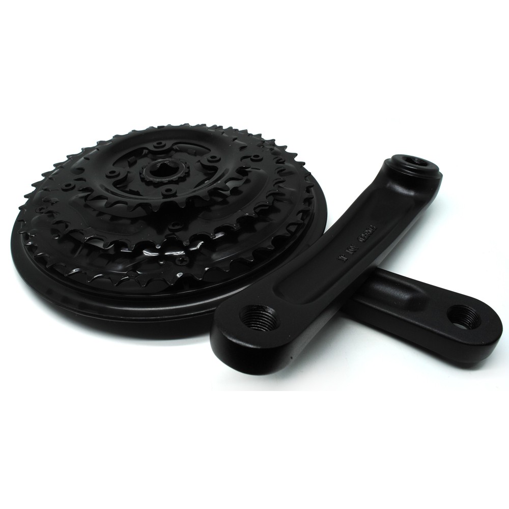 XINMA MX Gigi Crank Sprocket Sepeda Aluminium 24T 34T 42T 7/8 Speed - Black