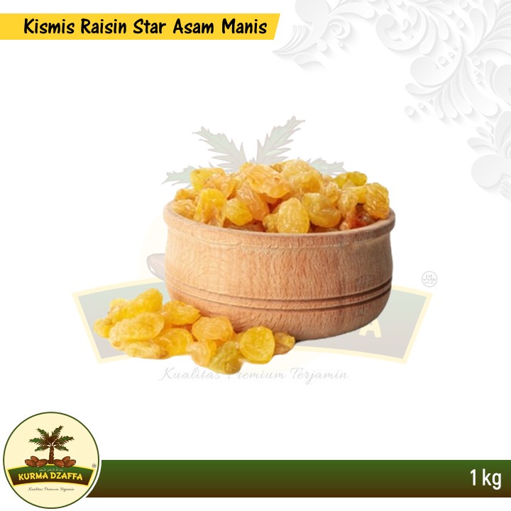 

Kismis Golden Asam Manis 1 kg | Raisin Star Oleh Oleh Haji dan Umroh