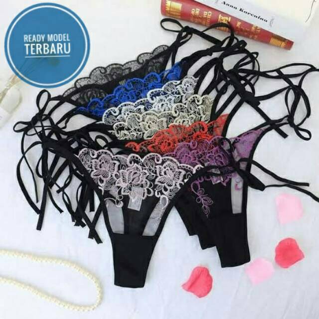  Cd  Bikini Wanita Tali  Ikat Samping  Cd  Transparan 6570 